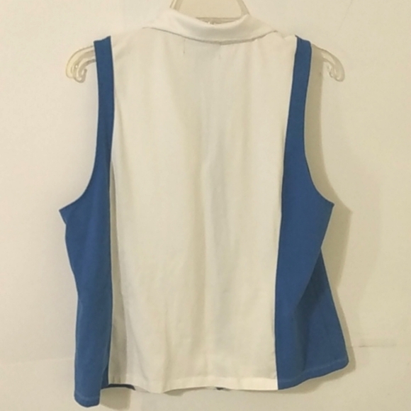 LAUREN RALPH LAUREN ROYAL BLUE WHITE COLOR-BLOCK SLEEVELESS JACKET VEST SIZE XL - Picture 5 of 6